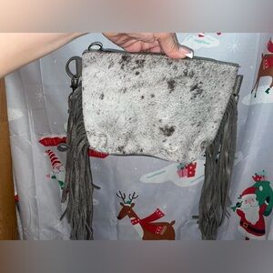 Small cowhide/leather crossbody purse